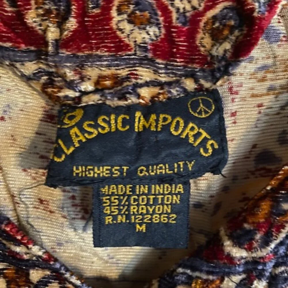 Vintage Classic Imports Dress Velvet Boho Size M - Picture 6 of 6